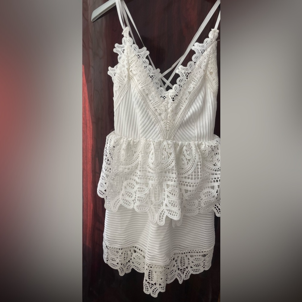 Beautiful lace crochet peplum dress ! New with tags